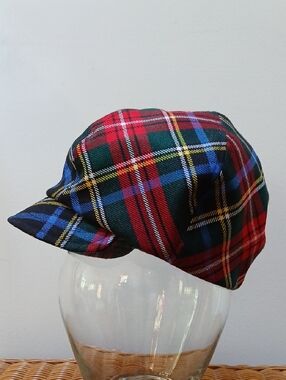 Jacqueline Lamont Tartan Black Stewart Wool Equestrian Style Hat